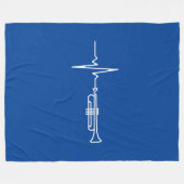 Trompet Heartbeat Trompet Player Gift Fleece Deken (Voorkant (Horizontaal))