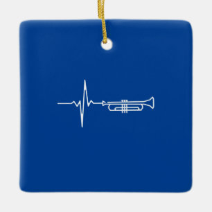 Trompet Heartbeat Trompet Player Gift Keramisch Ornament