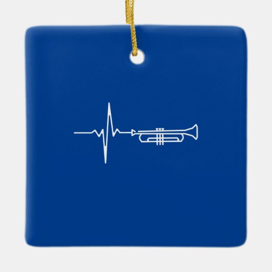 Trompet Heartbeat Trompet Player Gift Keramisch Ornament (Voorkant)