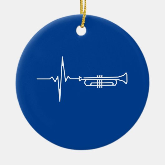 Trompet Heartbeat Trompet Player Gift Keramisch Ornament (Voorkant)