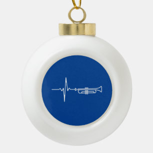 Trompet Heartbeat Trompet Player Gift Keramische Bal Ornament