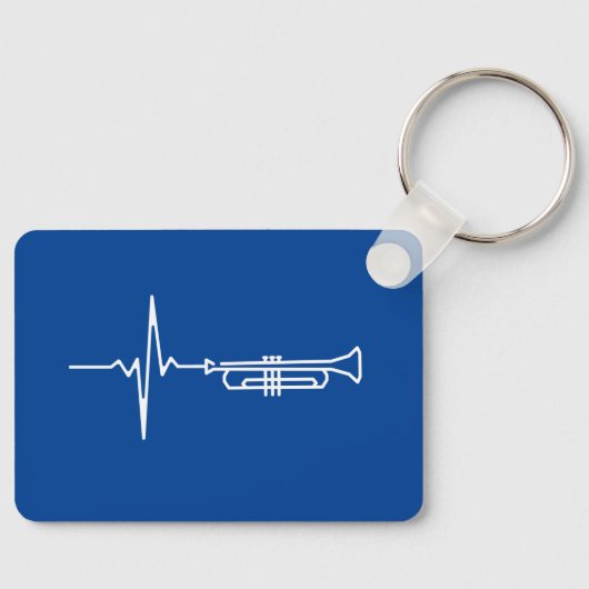 Trompet Heartbeat Trompet Player Gift Sleutelhanger (Voorkant)