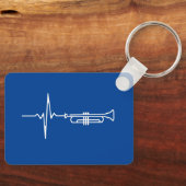 Trompet Heartbeat Trompet Player Gift Sleutelhanger (Voorkant)