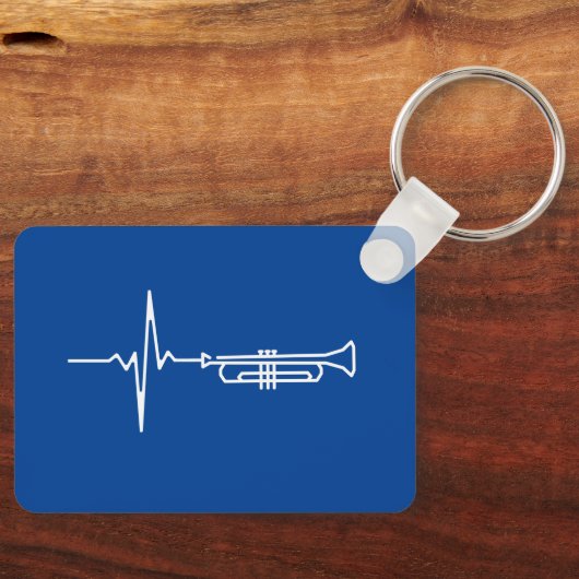 Trompet Heartbeat Trompet Player Gift Sleutelhanger (Voorkant)