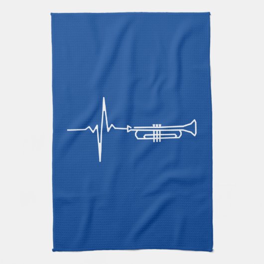 Trompet Heartbeat Trompet Player Gift Theedoek (Verticaal)