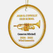 Trompet High School Band Custom Gold Kerstmis Keramisch Ornament (Links)