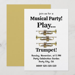 Trompet Instrument Trompettist Muzikale Feest Kaart
