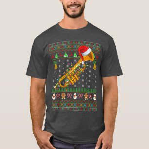 Trompet Kerstverlichting Grappige Muziek Liefhebbe T-shirt