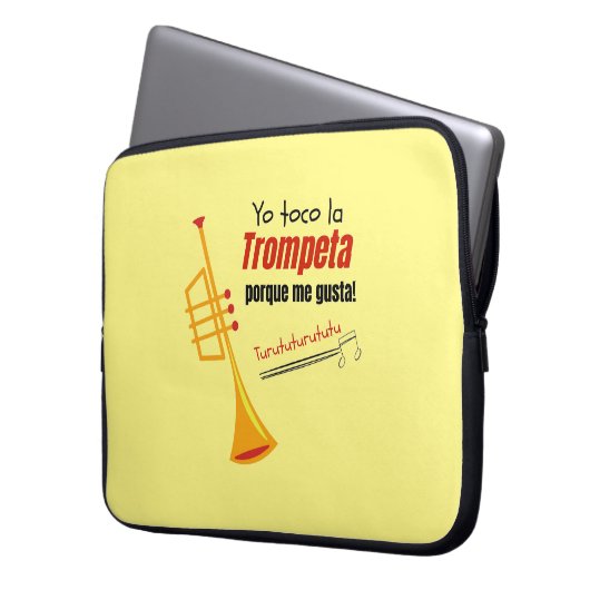 trompet laptop sleeve (Voorkant Links)