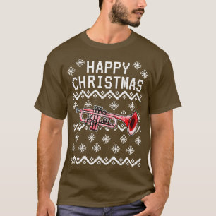 Trompet Lelijke Kerstmis Trompettist Messing Muzik T-shirt