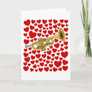 Trompet Met Hartjes Valentijnsjubileum Kaart