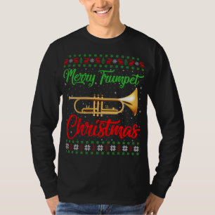 Trompet Music Lover Xmas Gift Lelijke Trompet Kers T-shirt
