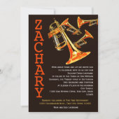 Trompet muziek bar mitswa kaart (Voorkant)