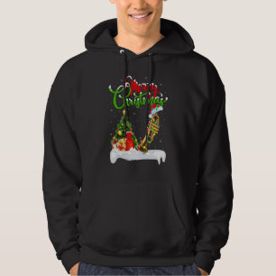 Trompet Muziek Kerst Decoraties Kerstman Trompet Hoodie