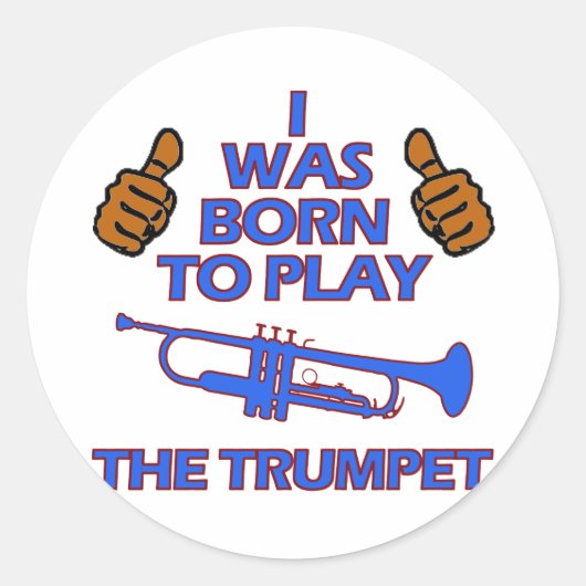 trompet Muzikale design Ronde Sticker (Voorkant)