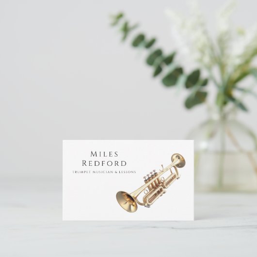 Trompet Muzikant Muziekleraar Visitekaartje (Staand voorkant)