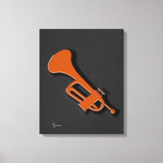 Trompet op canvasprint met spanframe canvas afdruk (Voorkant)