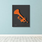 Trompet op canvasprint met spanframe canvas afdruk (Insitu (Houten vloer))