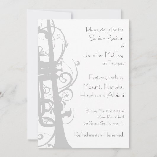 Trompet overweging uitnodiging (Voorkant)