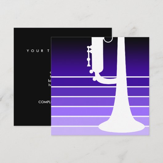 Trompet: paarse fade kaart (Voorkant / Achterkant)