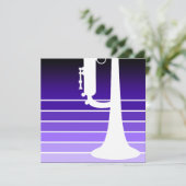 Trompet: paarse fade kaart (Staand voorkant)