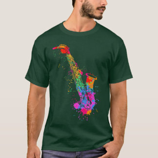 Trompet Paint Splash Musical Instrument Music Fire T-shirt