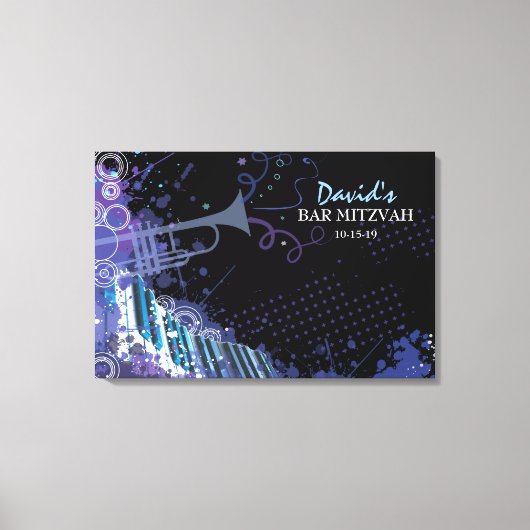 Trompet & Piano Bar Bat Mitzvah Inloggen Board Canvas Afdruk (Voorkant)