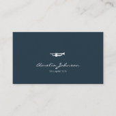 Trompet Professioneel Messing Leraar Navy Blauw Visitekaartje (Voorkant)