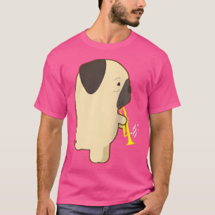 Trompet Pug Tshirt Jazz Trumpeter Gift Idee Bas