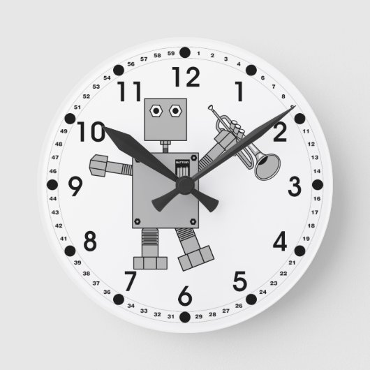 Trompet Robot Ronde Klok (Voorkant)