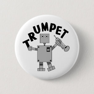 Trompet Robot Tekst Ronde Button 5,7 Cm