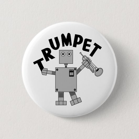 Trompet Robot Tekst Ronde Button 5,7 Cm (Voorkant)