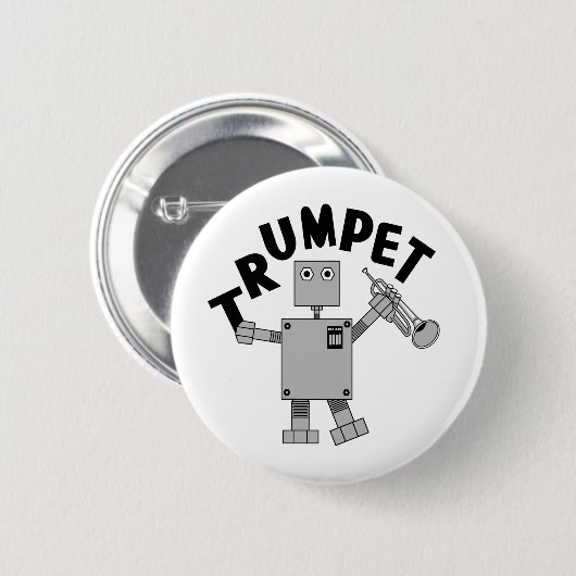 Trompet Robot Tekst Ronde Button 5,7 Cm (Voorkant /achterkant)
