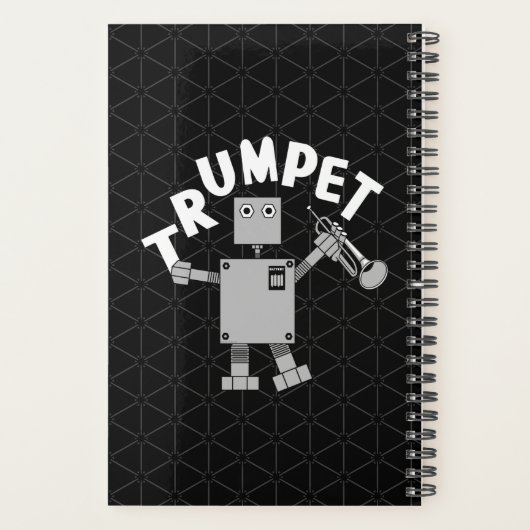 Trompet Robot Witte Tekst Planner (Achterkant)