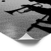 Trompet Sectie Grijs Muziekontwerp Perfect Poster (Hoek)