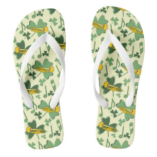 Trompet Shamrock Muzieknoten Teenslippers