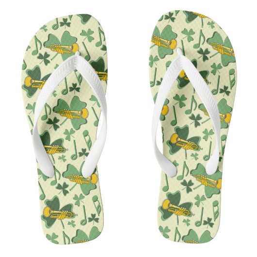 Trompet Shamrock Muzieknoten Teenslippers (Voetbed)