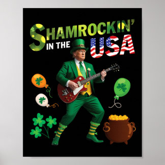 Trompet Spelend Gitaar Shamrockin In De Vs Heilige Poster