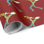 Trompet spelende Stickman Cadeaupapier (Rol Hoek)