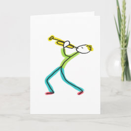 Trompet spelende Stickman Kaart