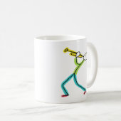 Trompet spelende Stickman Koffiemok (Voorkant rechts)