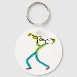 Trompet spelende Stickman Sleutelhanger