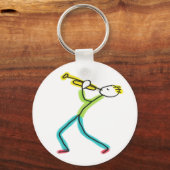 Trompet spelende Stickman Sleutelhanger (Achterkant)