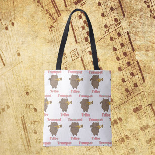 Trompet Stam Bruine Kat Patroon Tote Bag