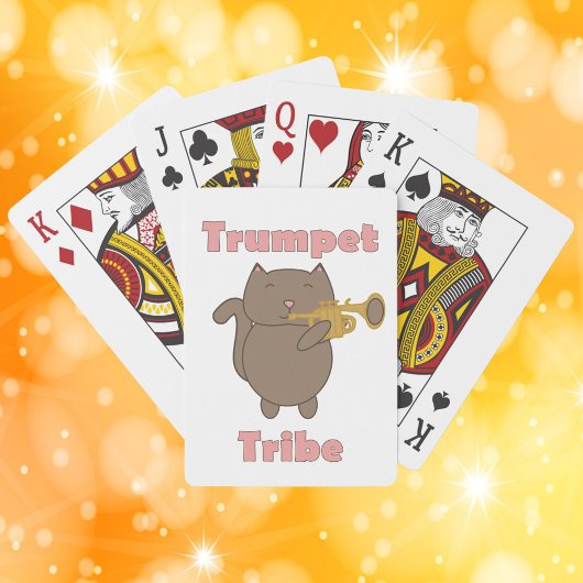 Trompet Stam Bruine Kat Pokerkaarten