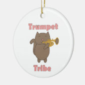 Trompet Stam Bruine Kat Roze Keramisch Ornament (Links)