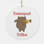 Trompet Stam Bruine Kat Roze Keramisch Ornament (Achterkant)