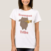 Trompet Stam Bruine Kat Roze T-shirt (Voorkant)