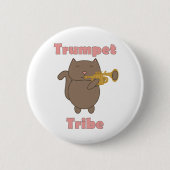 Trompet Stam Kat Grappig Roze Ronde Button 5,7 Cm (Voorkant)