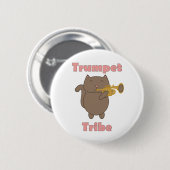 Trompet Stam Kat Grappig Roze Ronde Button 5,7 Cm (Voorkant /achterkant)